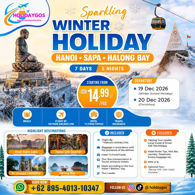 Informasi perjalanan Sparkling Winter Holiday Hanoi-Sapa-Halong Bay